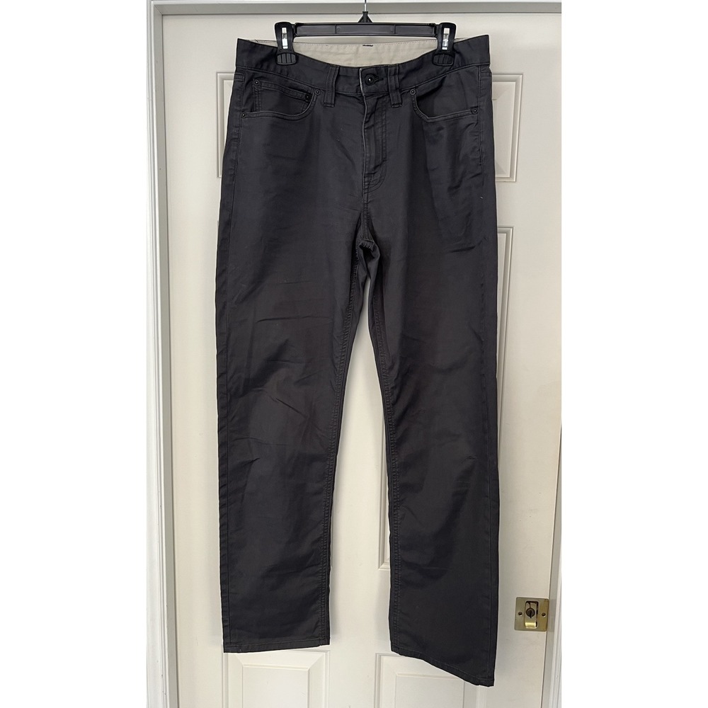 Prana Men's‎ Size 32 Ulterior Pants Dark Gray Straight Leg Organic Cotton Hiking
